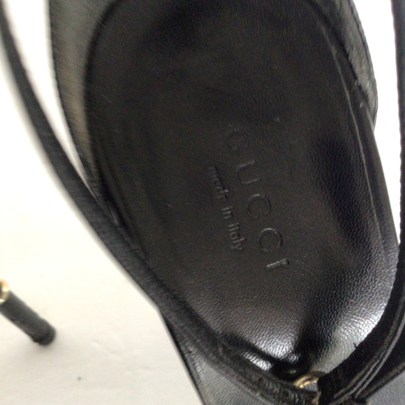 GUCCI BLACK LEATHER BAMBOO HEELS SIZE 39 - Picture 13 of 15